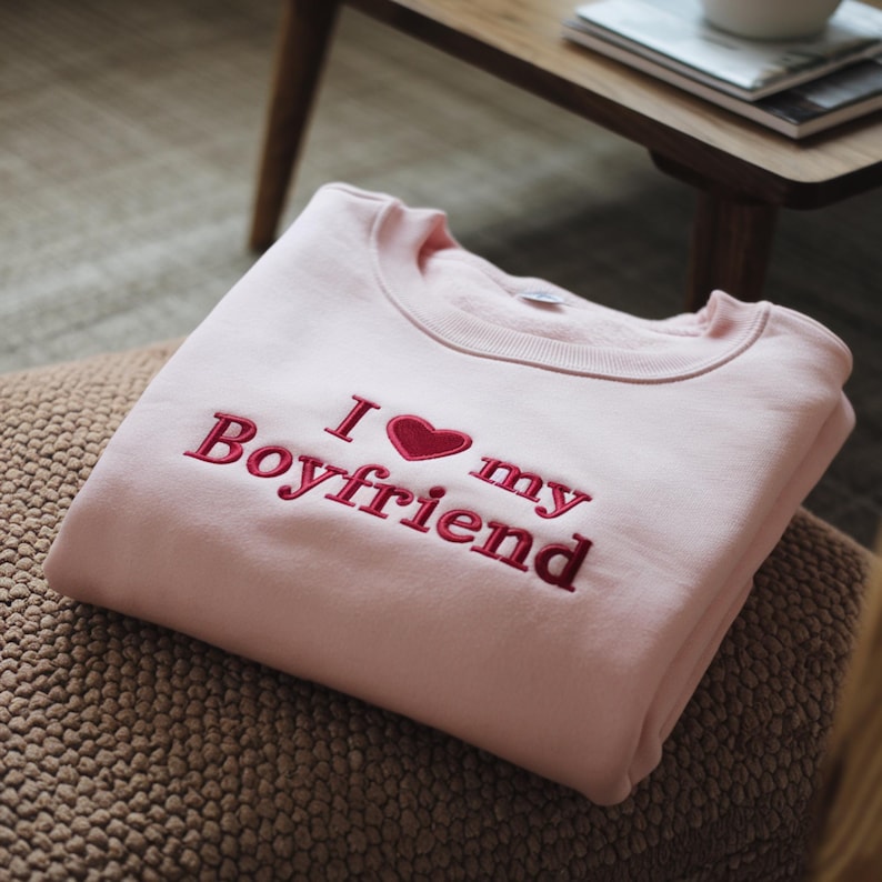 Custom Embroidered sweatshirts boyfriend and girlfriend