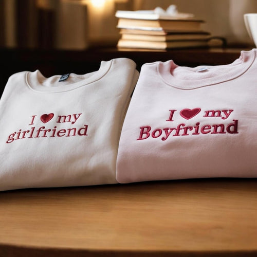 Custom Embroidered sweatshirts boyfriend and girlfriend